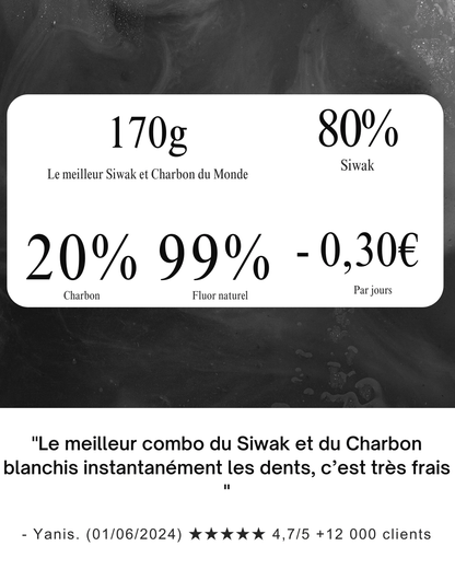 Dentifrice Miswak Charbon XXL 170g - Luvéa